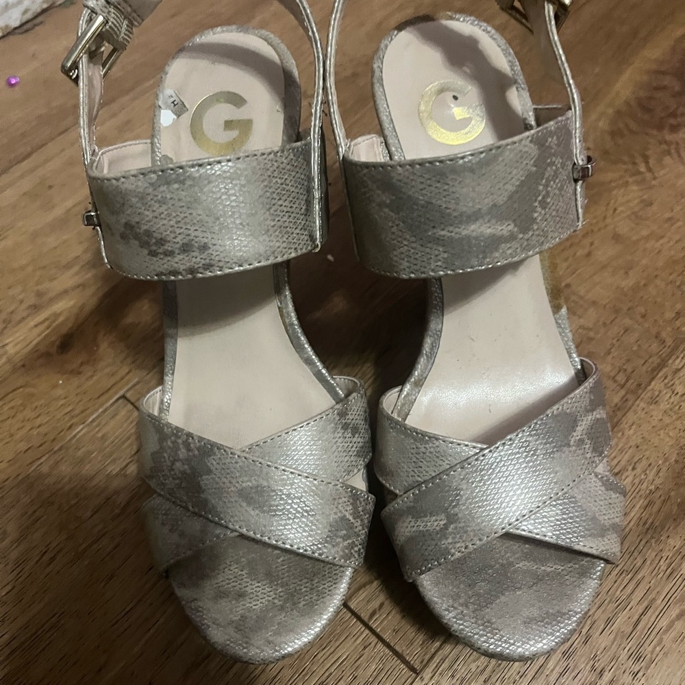 Gold Snake Print Women's Sandals